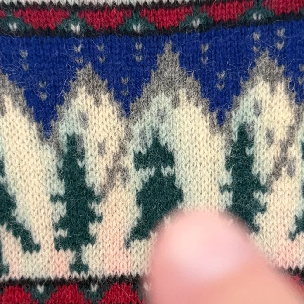 Vintage Eddie Bauer Nordic Fair Isle Sweater Mens M Gray Wool Blend Outdoor - Picture 8 of 11